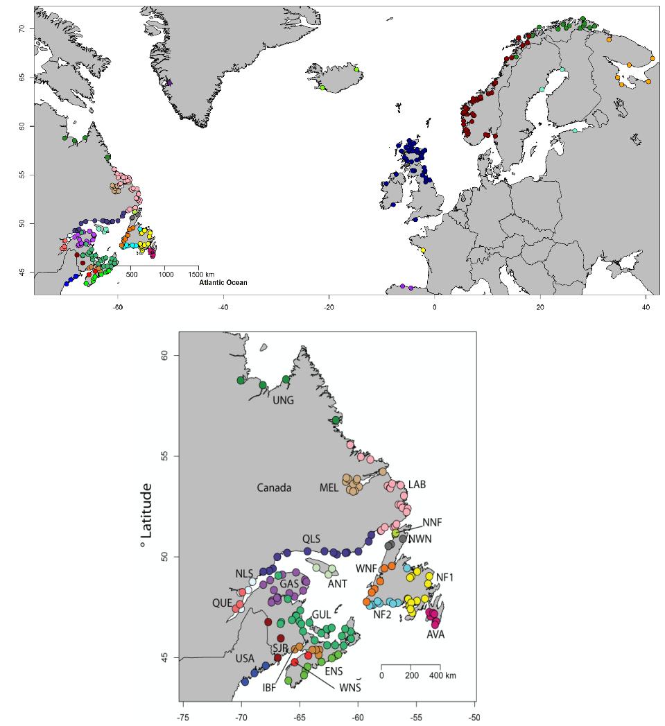 sal.oth.nasco Figure 8 Range-wide SNPs baseline for Atlantic salmon following Jeffery et al.