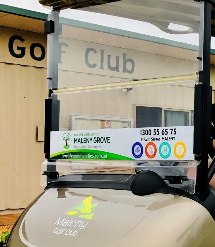 Buggy sponsorship 2018 SOLD Sponsorship Cost - $1250 (plus GST) per year for 2 year minimum* Members and visitors use Maleny Golf Club electric golf buggies every day.