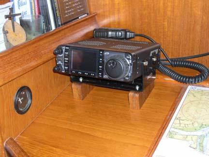 Still, there s always work on a cruising boat. The ICOM SSB radio wasn t anchored down. I used a table saw and teak wood to make a mount for it. Everything on a sailboat should be bolted down!