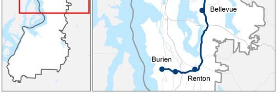 vehicle (HOV) lanes from Renton to Tukwila on I-405. From Tukwila to Burien, BRT would operate in bus-only lanes on SR 518.