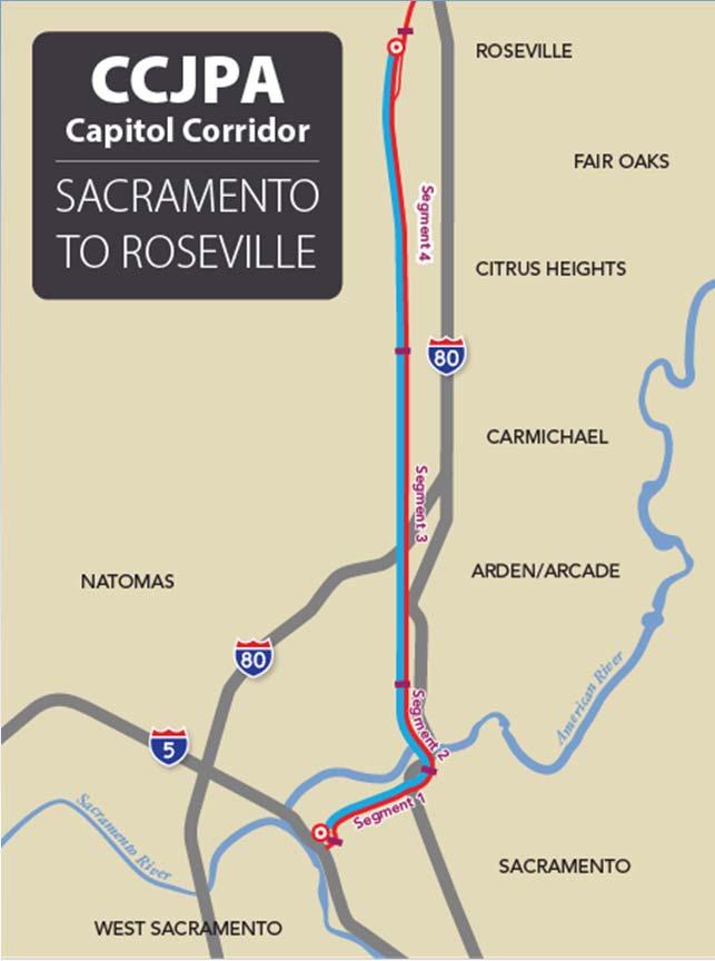 Capitol Corridor/Bus Rapid Transit Add Third Track between Roseville and Sacramento 10 round trips daily and/or Implement bus rapid transit in Western