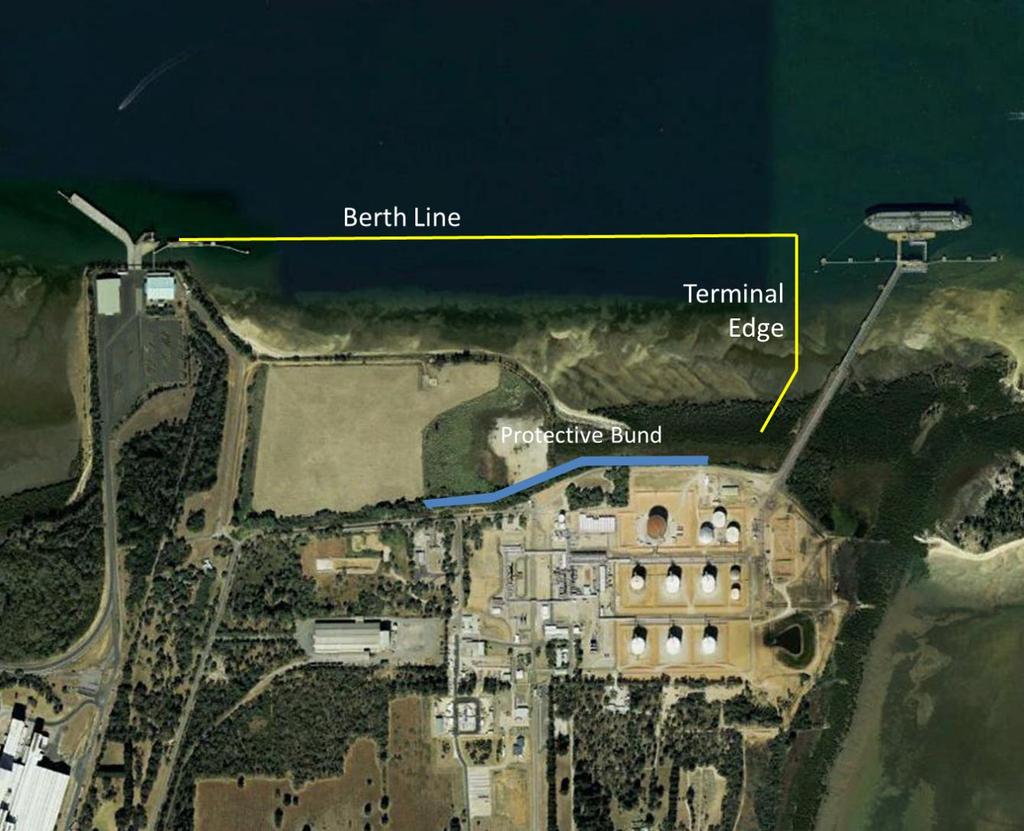 North Figure 1. Proposed Berth lignment Between LIP and BlueScope Jetty 1.
