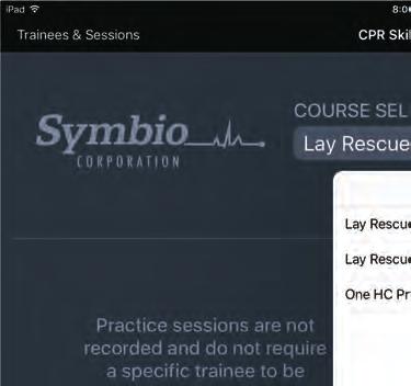 COURSE SELECTION Each course has specific CPR parameters associated with it (e.