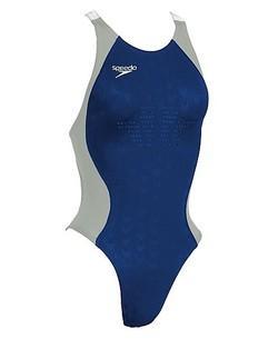 AQAUBLADE RECORDBREAKER Exclusive to Speedo. Unique Aquablade fabric offers lower drag co-efficient and is slicker than skin! Stripes create channeling effect to streamline water away from the body.