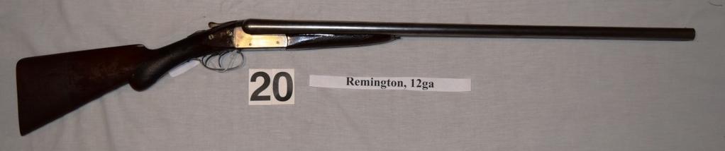 410cal, Full Choke, 3 Chamber, 28 Plain Barrel, Ribbed Flat Bottom Forearm, Mfg Date 1954 - #128809 $1400 $400 $1400 LOT #19: Remington Double Barrel 12ga, Hammer Type, Double Trigger, 30 Solid Rib