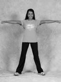 ) High V Low V T Motion This position involves your feet shoulder-width apart, and hands on hips.