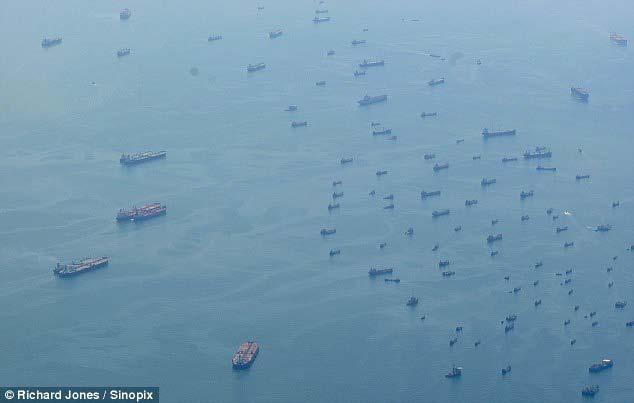 Revealed: The ghost fleet of the recession The 'ghost fleet' near Singapore.