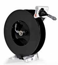 luminium and composite material single arm hose reel for air, water, oil, antifreeze, windshield wash fluid, high pressure hot and cold water and grease with hose capacity up to 60 (18.