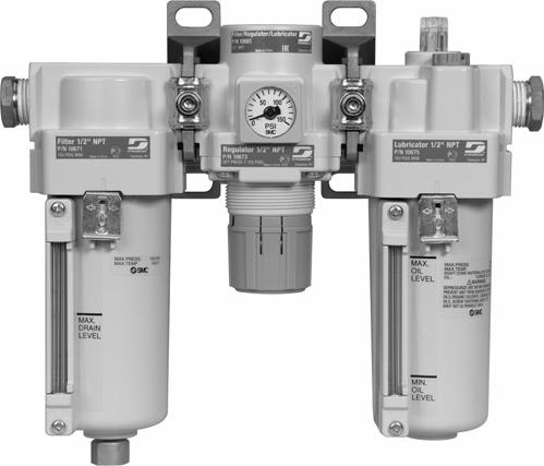 10685 Filter-Regulator Unit has modular connections with mounting brackets for easy installation. Part No.