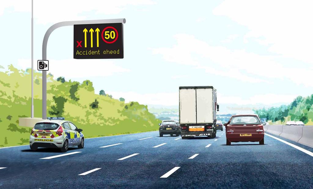 If the accident or breakdown means vehicles are unable to get off the carriageway or reach an emergency area, we can use technology to close any