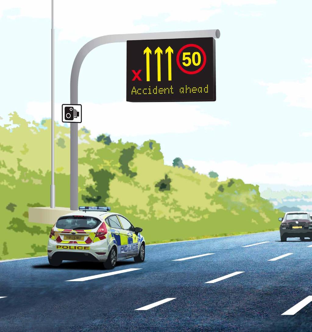 If you see a Red symbol on a gantry sign over or at the side of the motorway it means that the lane is closed for one or more of these reasons.