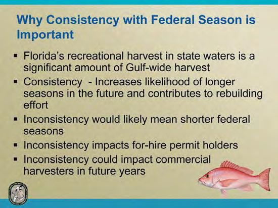 The recreational red snapper fishery is the primary source of red snapper fishing mortality in the eastern Gulf of Mexico.