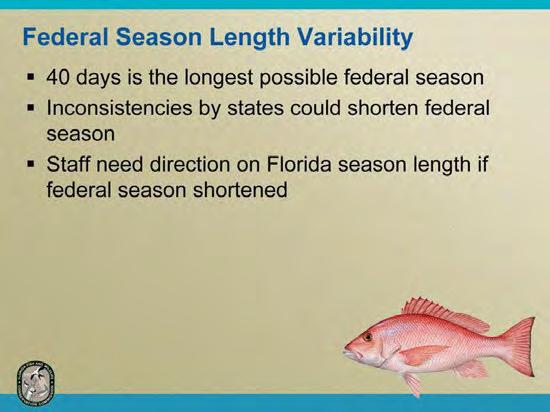Forty days is the longest possible federal season.