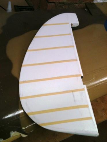 rudder, reinforced it in places and