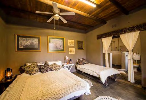 A lot of animals pass by every day; bushbuck, nyala, elephants, etc. Your room is new (constructed end of 2017), has it s own bathroom, and a large deck overlooking the Olifants river.