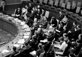 Outer Space (COPUOS) as an appropriate body for international cooperation with initially 18 Members and tasked with reporting on: a) Activities and resources of UN relating to peaceful uses of outer