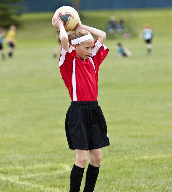 The player uses a special throw that starts with both hands behind the head. A team gets one point for each goal it scores.