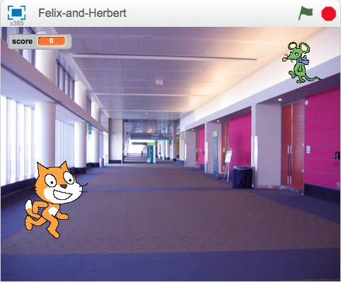Introduction: We are going to make a game of catch with Felix the cat and Herbert the mouse. You control Herbert with the mouse and try to avoid getting caught by Felix.