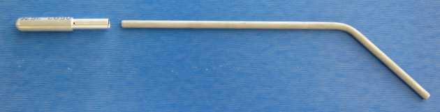 Fit the static probe assembly Assemble the static probe: using a drop of Loctite fit the bullet-nose end to the static tube, making sure that the vent hole (circled) will be horizontal when the