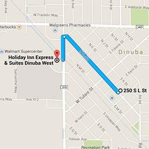 DIRECTIONS FROM DINUBA LANES Holiday Inn Express & Suites Dinuba West 375 South