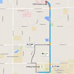 DIRECTIONS FROM CALIFORNIA STATE UNIVERSITY, FRESNO John's Incredible Pizza 7095 North