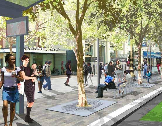 Streetlife Hub Areas on Market Street for street furnishings, art and other