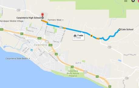 CATE HIGH SCHOOL 1960 Cate Mesa Road, Carpinteria, CA 93013 (see map below for distance between