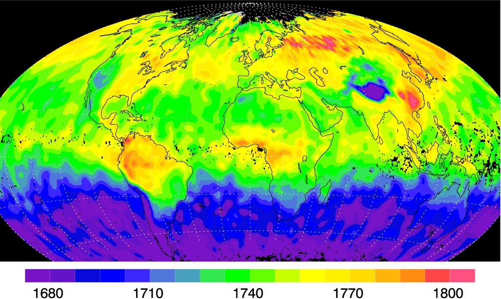 Example of atmospheric service: CH4 Concentration 2003-2005 ESA's Envisat global atmospheric