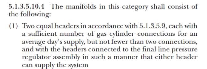 (3) Manifold for piped oxygen 10.4 Manifold 1.