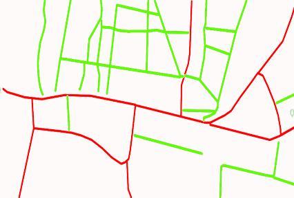 Fig 3(b): Digitized map of the selected area showing road networks on Arc GIS and AUTOCAD at Commercial Area.