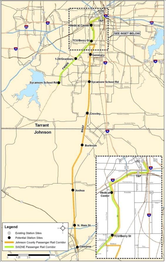 PROJECT OVERVIEW Johnson County Rail Plan Future Rail Stations at: Sycamore School Rd.