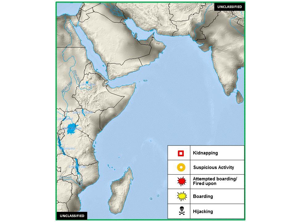 B. (U) Incident Disposition: (U) Figure 1. HoA Maritime Crime Activity, 22-28 January 2015 C. (U) Tabulated Data for Horn of Africa Activity (U) Table 1.