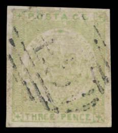 Prestige Philately - General Public Auction No 139 Page: 13 NEW SOUTH WALES - 1850-51 Sydney Views (continued) 275 G A Lot 275 THREE PENCE: Bluish to Grey Wove Paper 3d