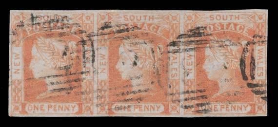 right of 'SOUTH' SG 47a, good even margins except at top where a little shaved/cut-into, tied to piece by bars cancels of Sydney, Cat