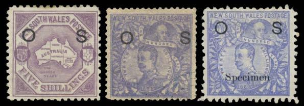 Prestige Philately - General Public Auction No 139 Page: 20 NEW SOUTH WALES (continued) 307 Ex Lot 307 *V OFFICIAL STAMPS: Useful selection including 'NINEPENCE' on 10d CTO (unpriced used in
