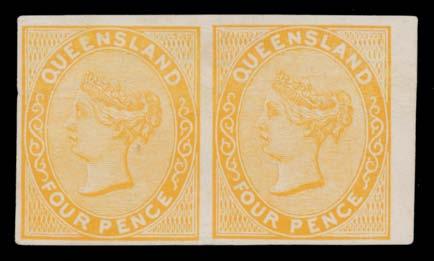 Baillie] 1,500 329 PW* A/B Ex Lot 329 1879-80 First Sidefaces 2d 4d & 6d (2, one with ink-line) imperforate plate proof singles in issued