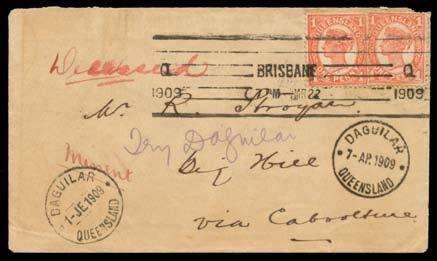 and another on defective 1d Postal Card), finally code 'A' worn b/s (B1) of AP9/92 b/s (LRD for any of this type) on 1892 cover. Another challenging group.