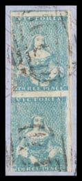 adjoining unit at left & a fragment of the unit at right, Cat 42+. An enormous and superb stamp! Ex Diffen.