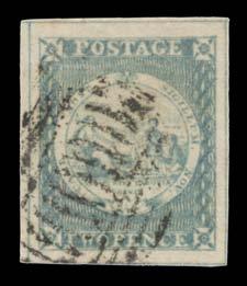 Prestige Philately - General Public Auction No 139 Page: 5 NEW SOUTH WALES - 1850-51 Sydney Views (continued) 243 G A Lot 243 TWO PENCE: Plate