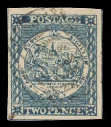 close to humungous with compartment lines at left and base, BN '57' cancel of Raymond Terrace, Cat 275. An impressive stamp. Ex John White.