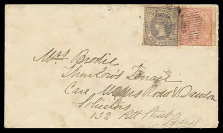 Prestige Philately - General Public Auction No 139 Page: 62 VICTORIA - Postal History (continued) Lot 508 508 C B 1859 (April 29) cover to Sydney (b/s) with rare franking