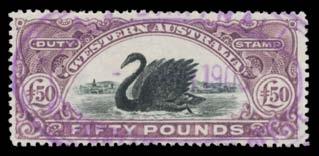 VENUE STAMPS: 1881 Provisionals 'I. R./TEN POUNDS' on 3d lilac vertical pair, pen-cancelled "12 8 89". Only 960 printed.