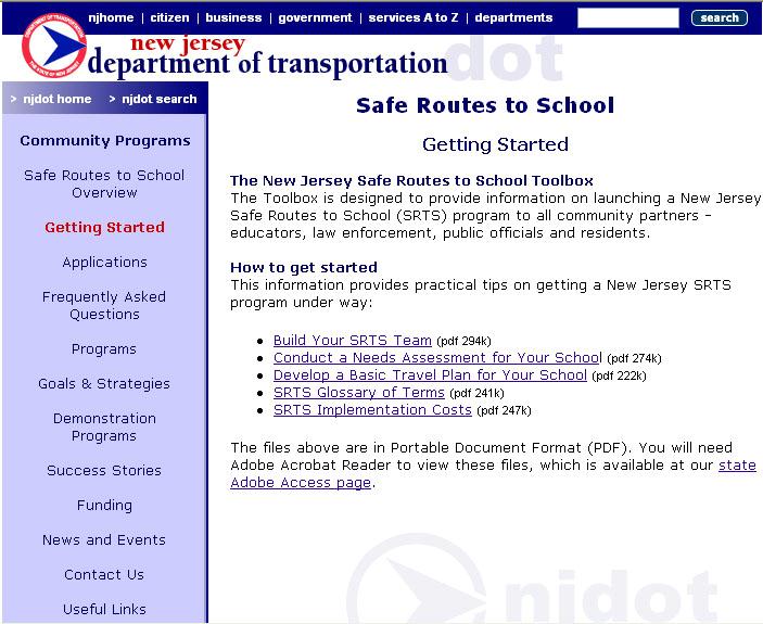 New Jersey Safe Routes Resources www.njd