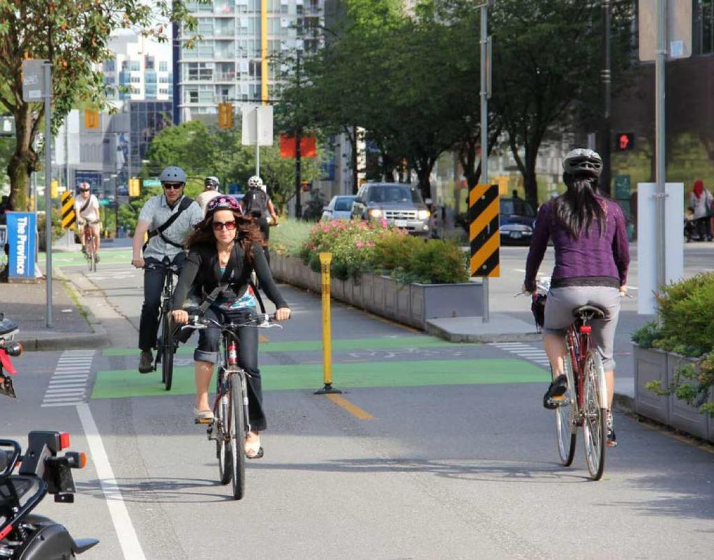 Key Actions: Engineering City Engineering staff recommendations Continue to use: Protected Bike Lanes, particularly on busy