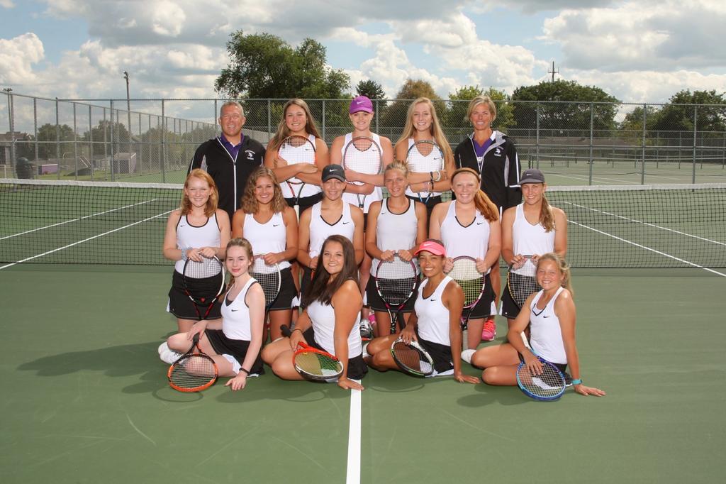 The 2017 Varsity Girls Tennis Team finished the year with an 8-9 dual record overall and a