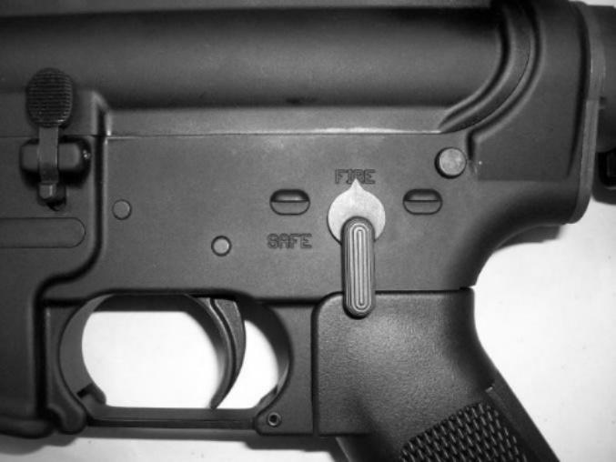 Safety Selector OPERATING YOUR FR-15 FIREARM The selector lever, located on the left of lower receiver, has two positions, "FIRE" (figure 5) and "SAFE" (figure 6).