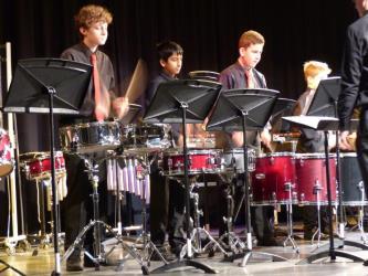 drumline and tuned percussion pieces.