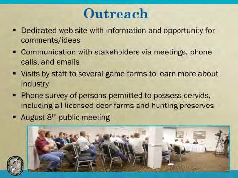 This slide summarizes staff s outreach