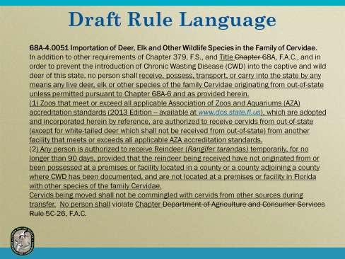 Draft rule language (additions to existing