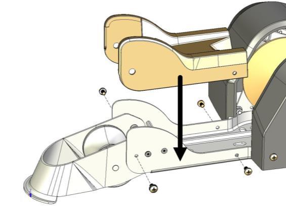 3. To expose the winch frame mounting holes, remove the four Phillips head screws that hold the plastic cover on the winch frame, and disconnect the white switch connector.